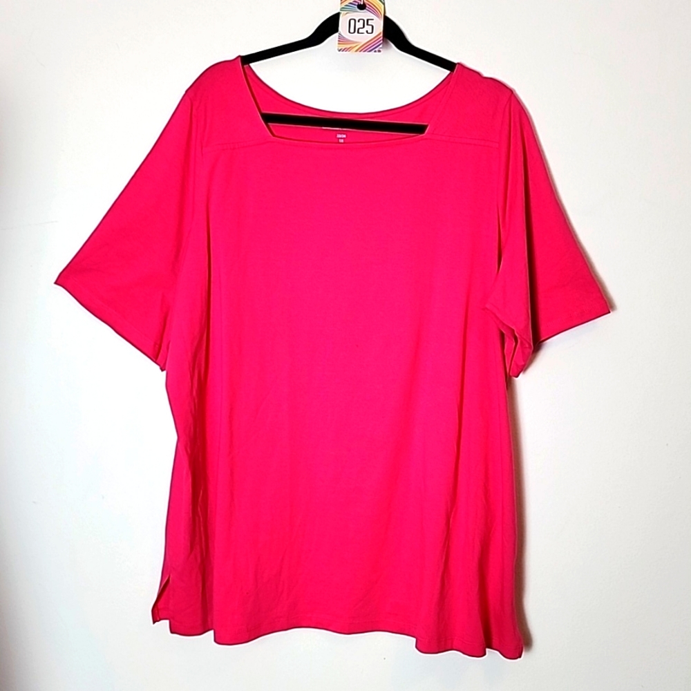 ❤️ hot pink top  size22/24 -1X t-shirt
